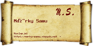 Márky Samu névjegykártya